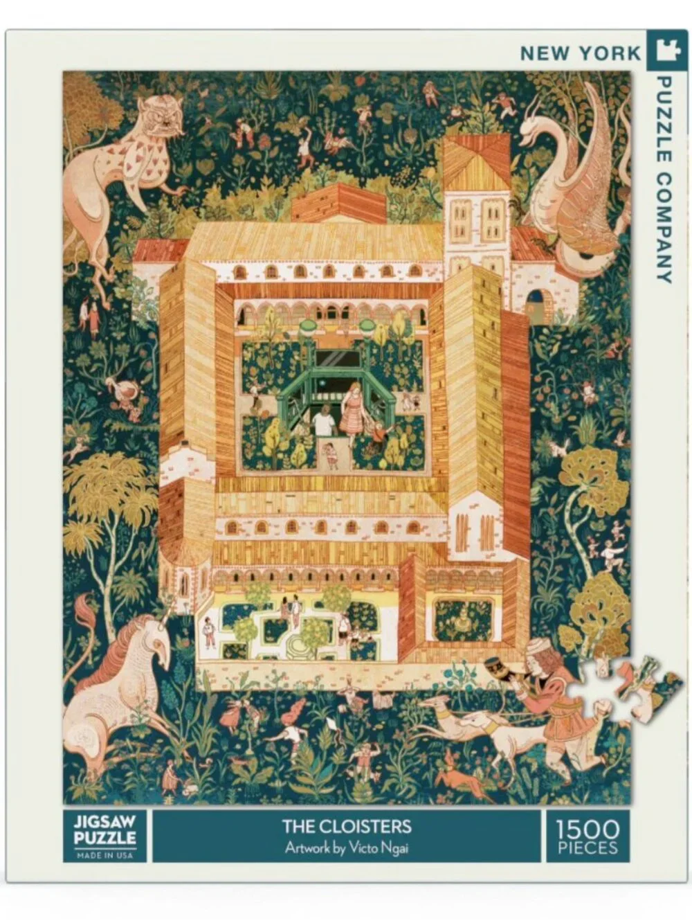 SEALED New York Puzzle Company "The Cloisters" 1500 Piece Puzzle - Picture 2 of 4